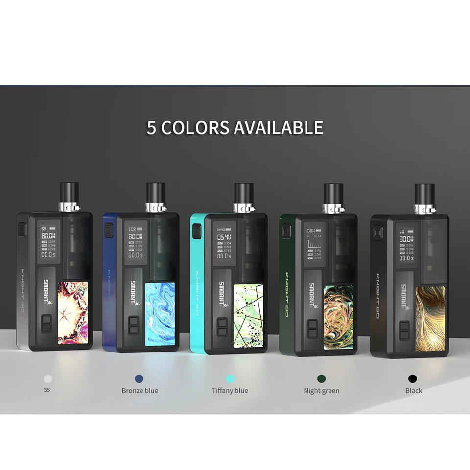 Newest Smoant Knight 80W Kit Vape Pod e-cig kit single 18650 bat mesh coil 0.3ohm 0.4ohm with 0.96inch OLED Screen Box Mod | Электроника