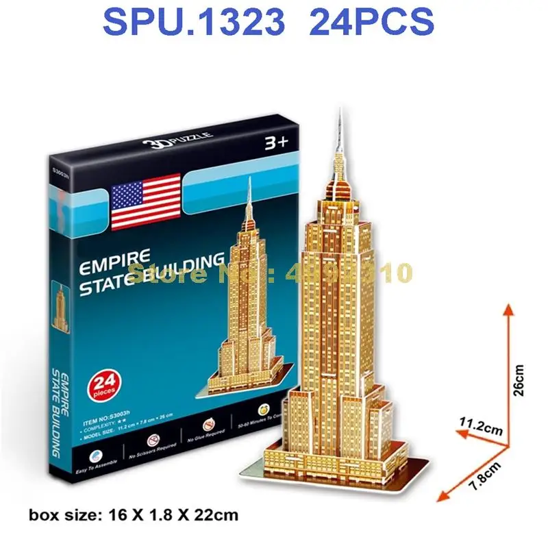 24 шт. всемирно известная архитектура Империя государственное здание Diy 3d