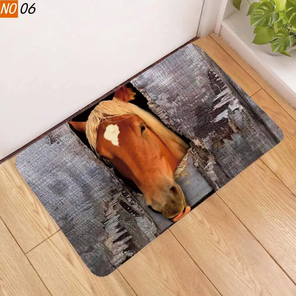 Противоскользящий коврик OIMG для ванной с 3D принтом лошади кенгуру коала