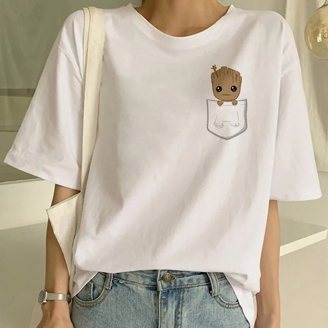 Женская одежда с милым мультяшным графическим принтом летние женские топы