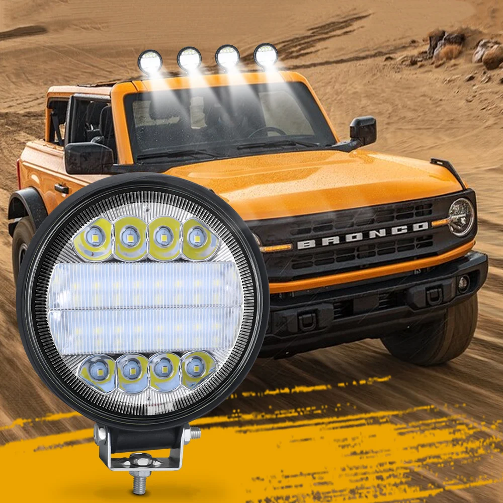2PCS 27W 72W 126W Car LED Bar Worklight Offroad Square Round 12V 24V Combo Spotlight For 4x4 led bar offroad SUV Truck ATV 4 i - купить по