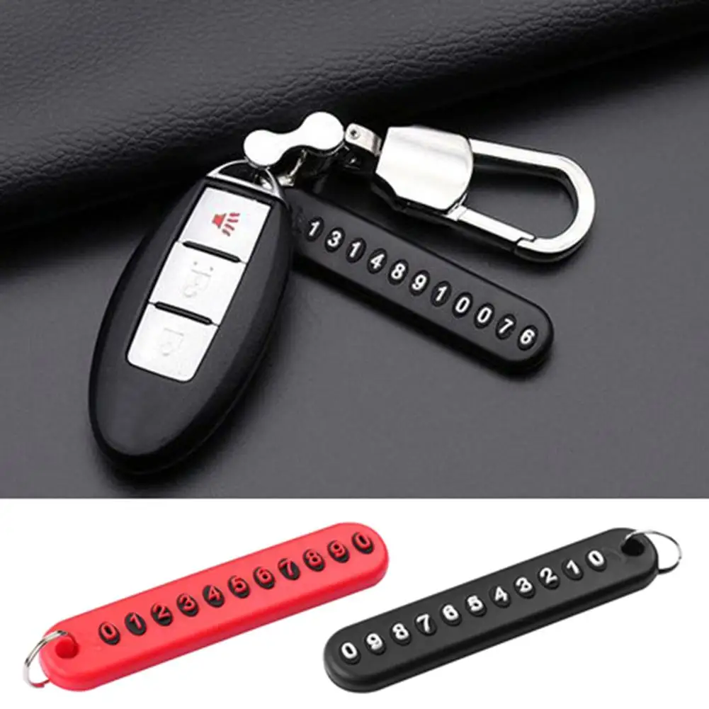 

Anti-lost Phone Number Plate Car Keychain Pendant Auto Vehicle Phone Number Card Keyring Key Chain Car Interior Dropshipping
