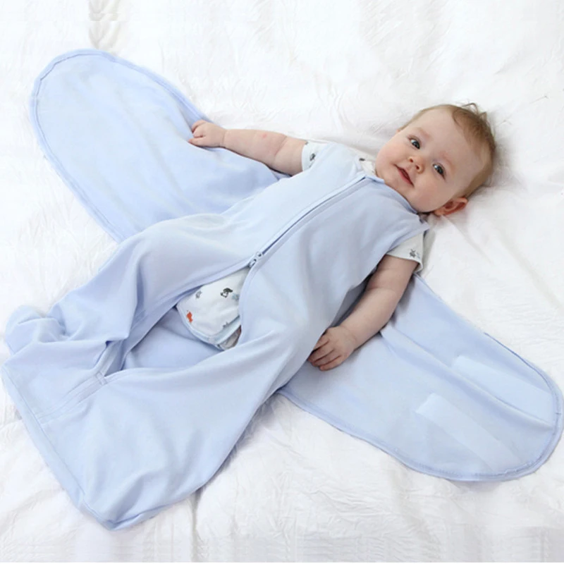 

1pc 2 Colors 0-6 Months Newborn Cartoon Soft Spring&summer Swaddle Sleeping Bag Solid Color Miracle Cotton Wrap For Baby Kids