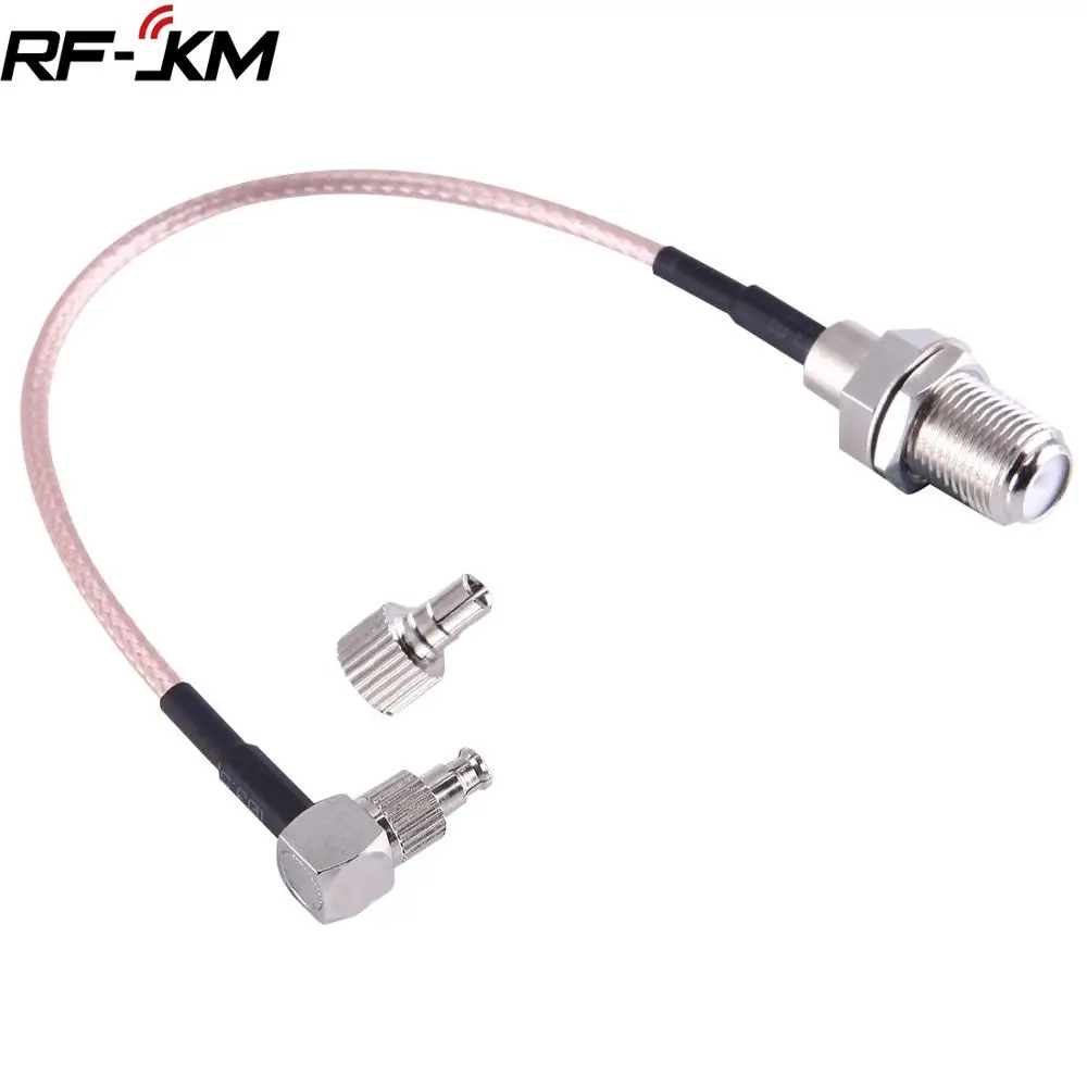 

F Female To TS9 & CRC9 Male Plug Coaxial Adapter RF Connector RG316 cable 15cm