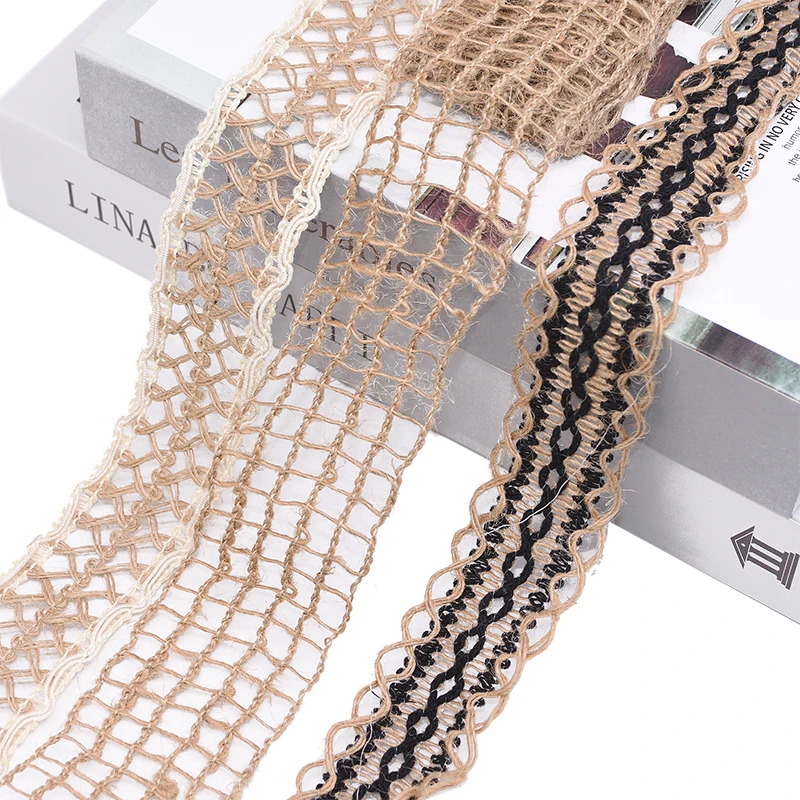 Винтажная джутовая лента 2 метра в рулоне плетеная из конопляного шпагата|Ленты