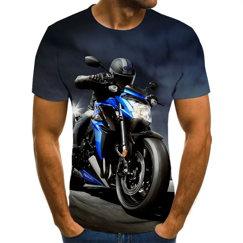 

Cool racing graphics T-shirt motorcycle 3D printed men's T-shirt summer fashion tops punk T-shirt men's plus size streetwear