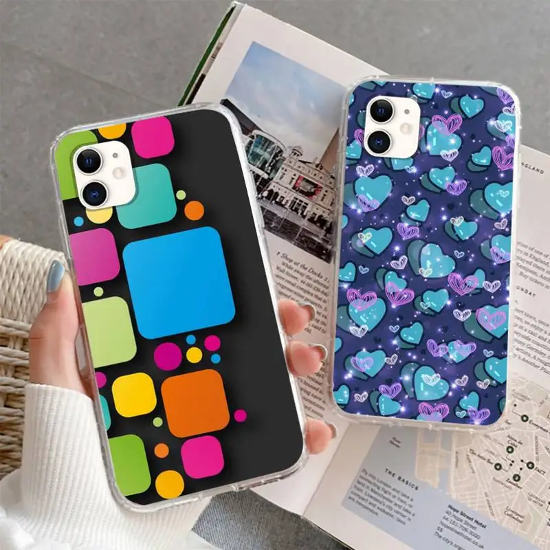 

Colorful Cute Pattern Newly Arrived Phone Case For iPhone 6 7 8 11 12 13 Plus XS Max XR Pro Mini SE Transparent Cover Fundas