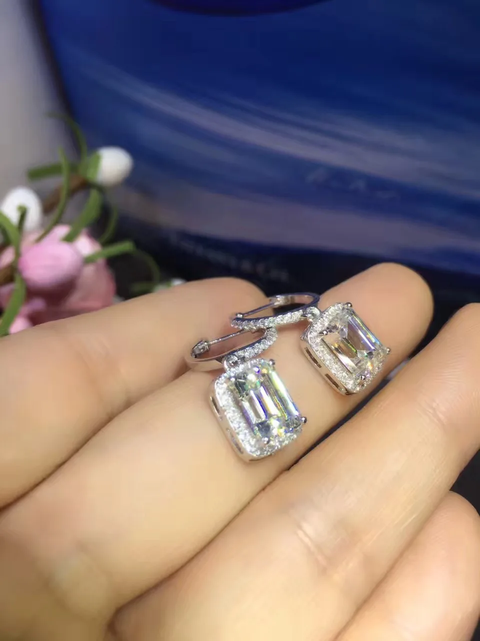 

Роскошные свадебные серьги TE208 с двумя драгоценными камнями