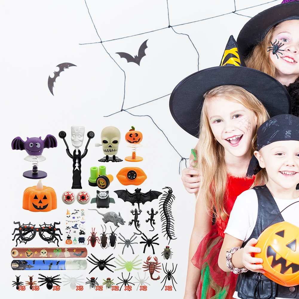 

59pcs Novelty Tricky Toy Set Playing Joyful Tricks Accessories Prank Spoof Halloween Party Toys Decorative Masquerade Props Kids
