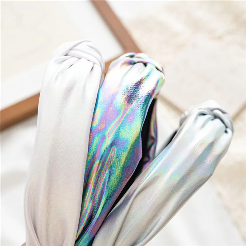 Ободок с узлом спереди Женский яркий Яркий обруч широким узором модный аксессуар