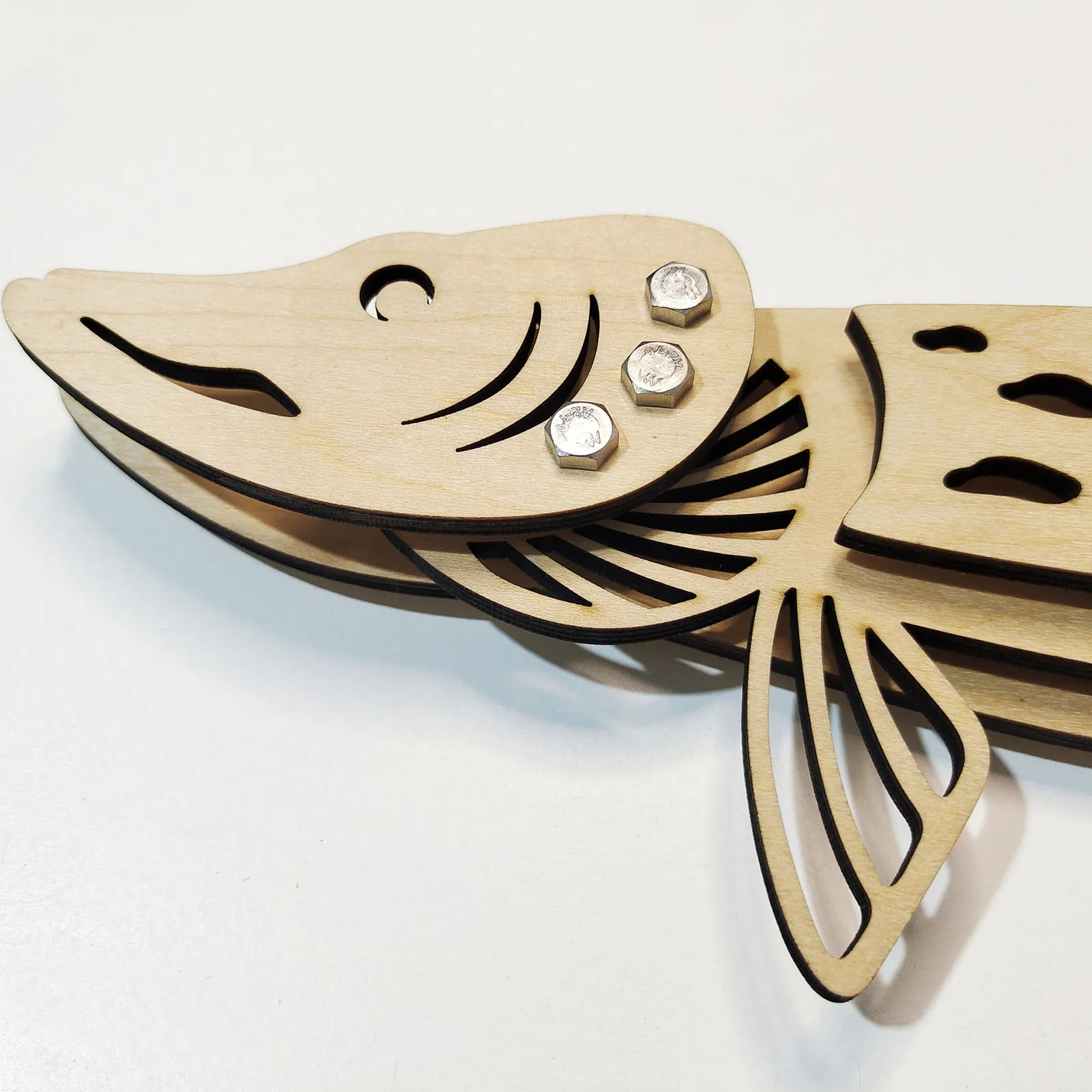 Деревянная подвеска в виде рыбы креативное стерео строительство украшение для