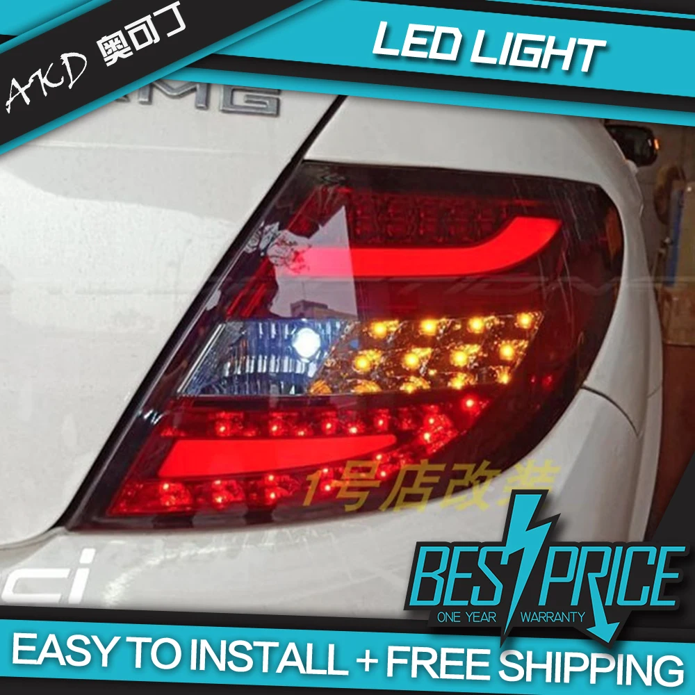 

AKD Car Styling for W204 Tail Lights 2007-2011 C180 C200 C220 C300 LED Tail Lamp DRL Turn Signal Brake Reverse auto Accessories