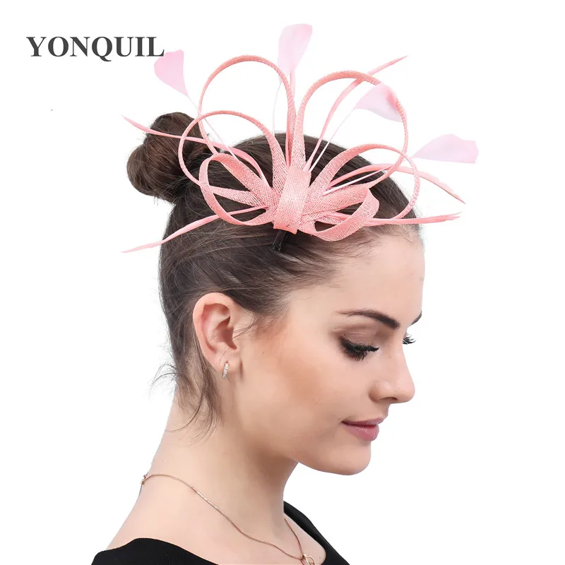 

Women Ladies Wedding Fascinator Headwear Bride Cocktail Race Hoops Hair Accessories Derby Party Ladies Fancy Headdress Headbnad