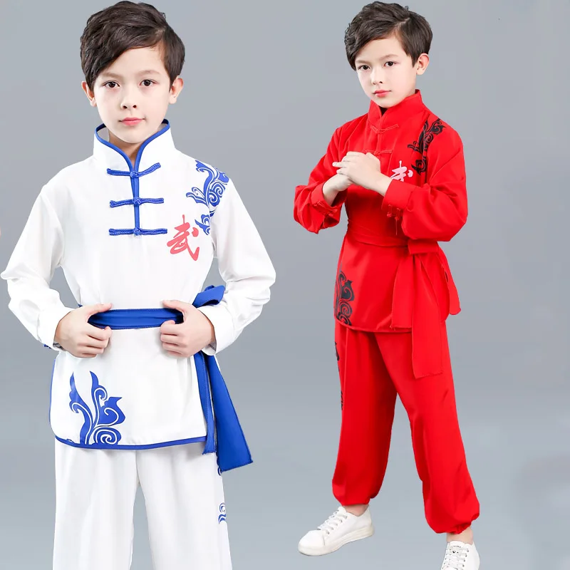 Традиционный китайский комплект одежды Wushu для мальчиков и девочек детская форма
