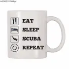 Еда, сон, подводное плавание, повторная кружка (11 унций)