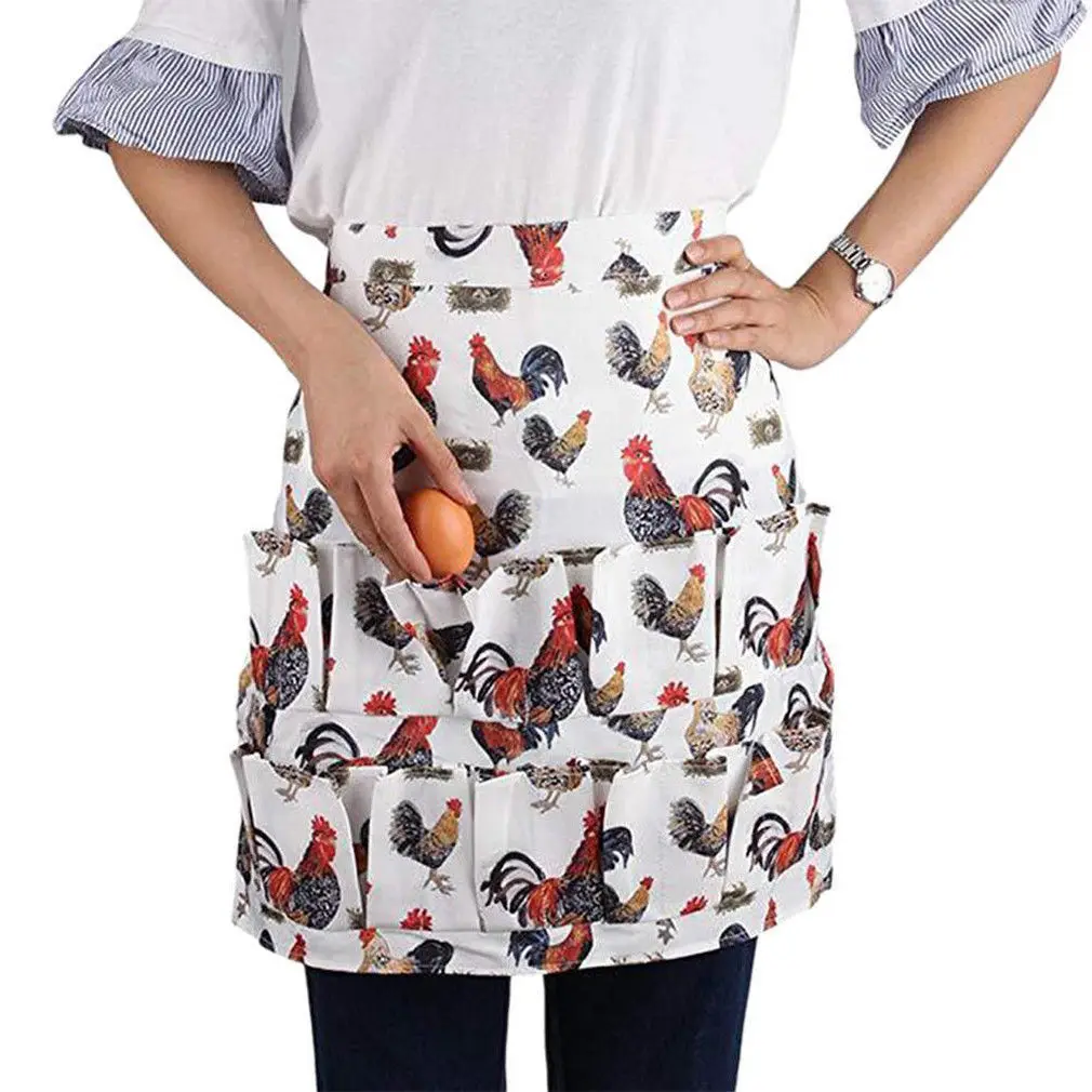 

Home Garden Farmhouse Chicken Egg Collecting Cleaning Apron With 12 Pockets polyester Apron