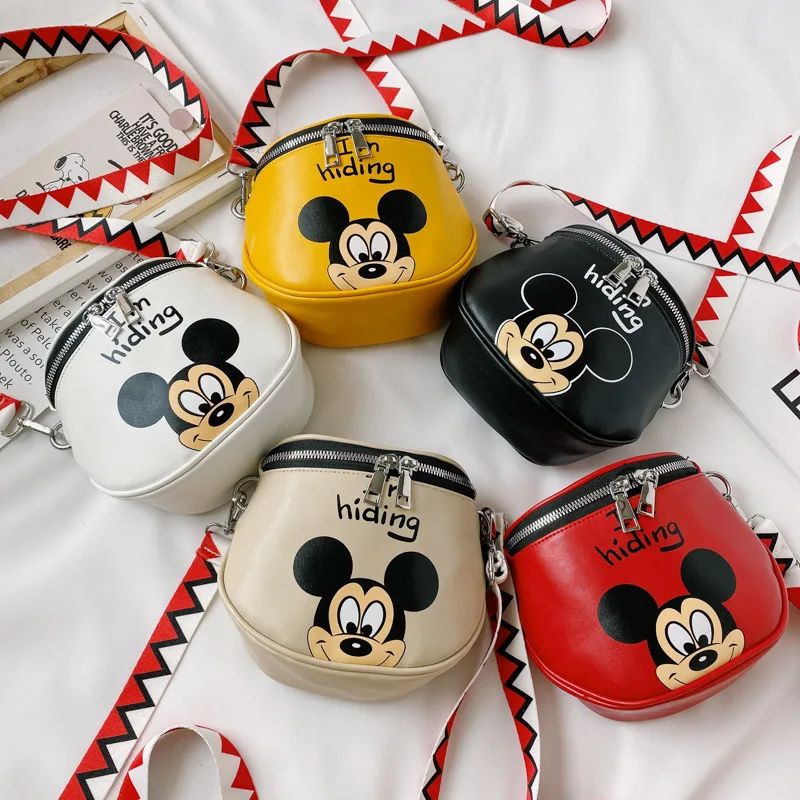 

Disney Mickey Mouse Children's One-shoulder Messenger Bag Outing Travel Bag Girl Decoration Mobile Phone Bag Mind Coin Bag