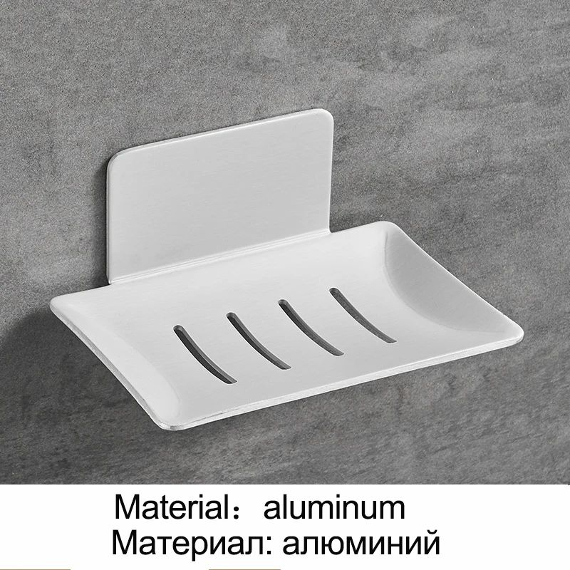 

No drilling soap dish holder wall mounted soap sponge holder for kitchen soap holder bathroom organizer metal soap holder
