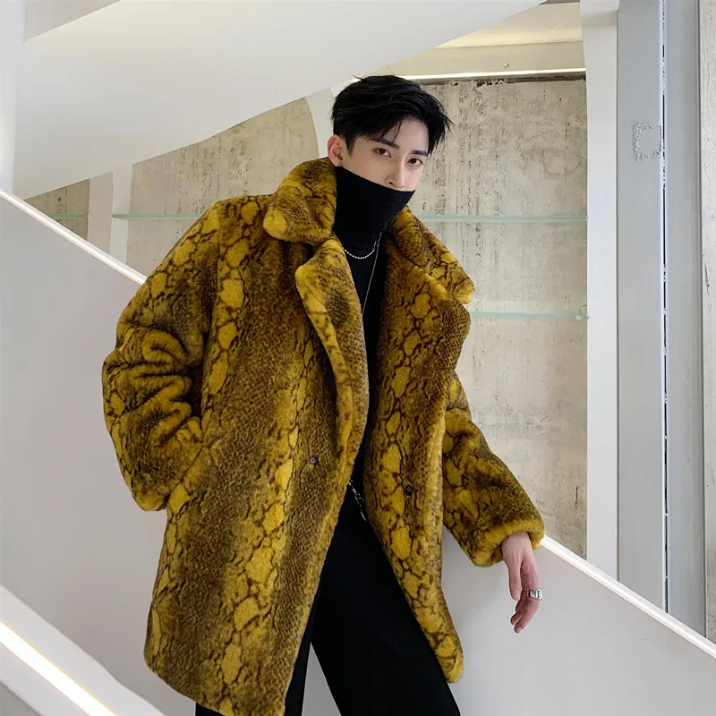 Мужская и женская шуба из искусственного меха уличная винтажная Повседневная