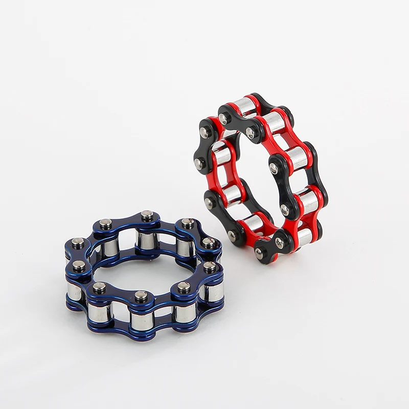 

New Multiple Color Bicycle Chain Cool Men's Rings Fashion Jewelry Anel Stainless Steel Hip Hop Charm Rings For Men
