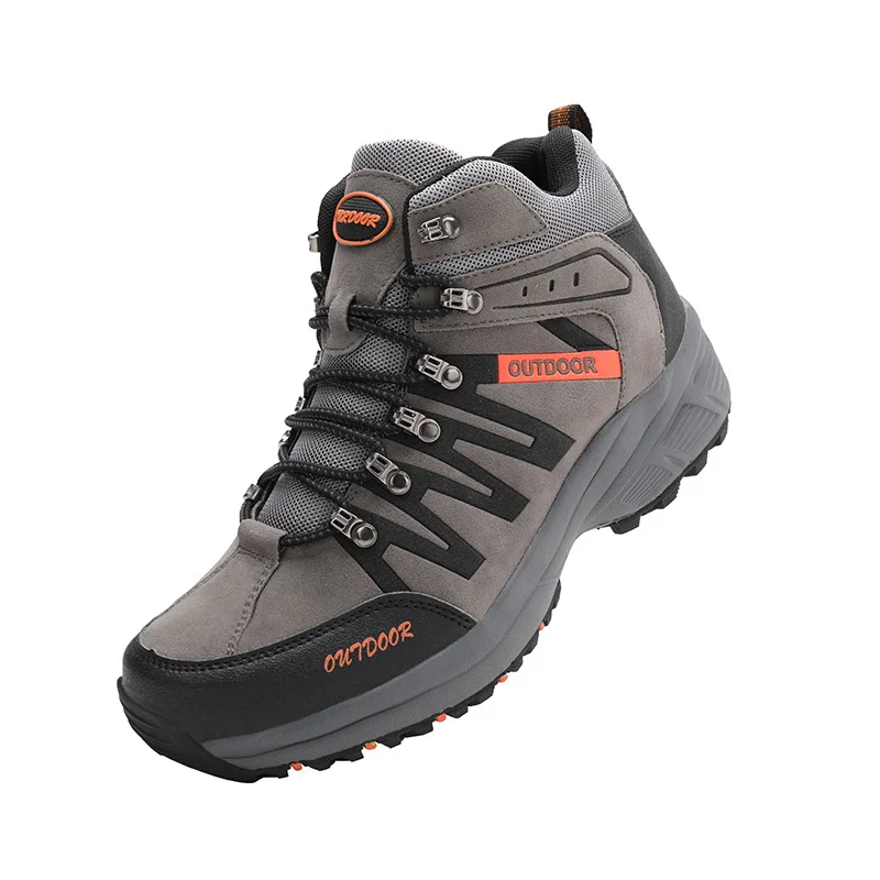 

Мужские кожаные водонепроницаемые ботинки, коричневые повседневные прогулочные ботинки, Нескользящие походные ботинки, большой размер, дл...