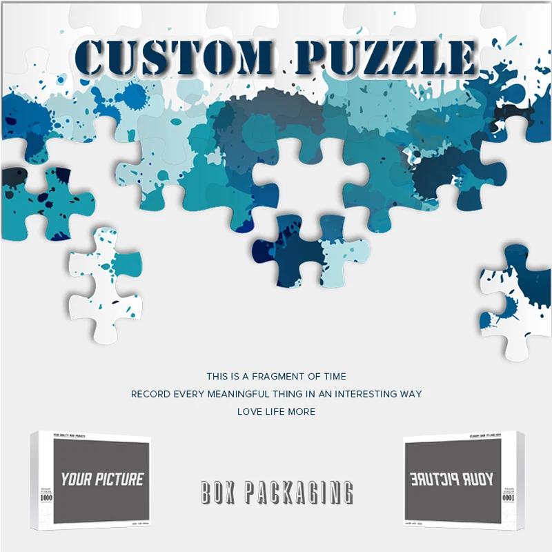 35/70/120/200/300/500/1000Pcs Photo Custom Wooden Personalized Jigsaw Puzzle Picture DIY Toys Decoration Collectiable with BOX - купить по