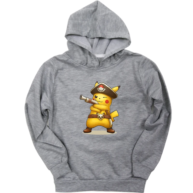 Hoodies 12 Новейшие толстовки с покемонами для маленьких мальчиков и девочек; свитер с принтом Пикачу; хлопковый повседневный спортивный свитер для подростков; сезон весна-осень - Цвет: Hoodies 12