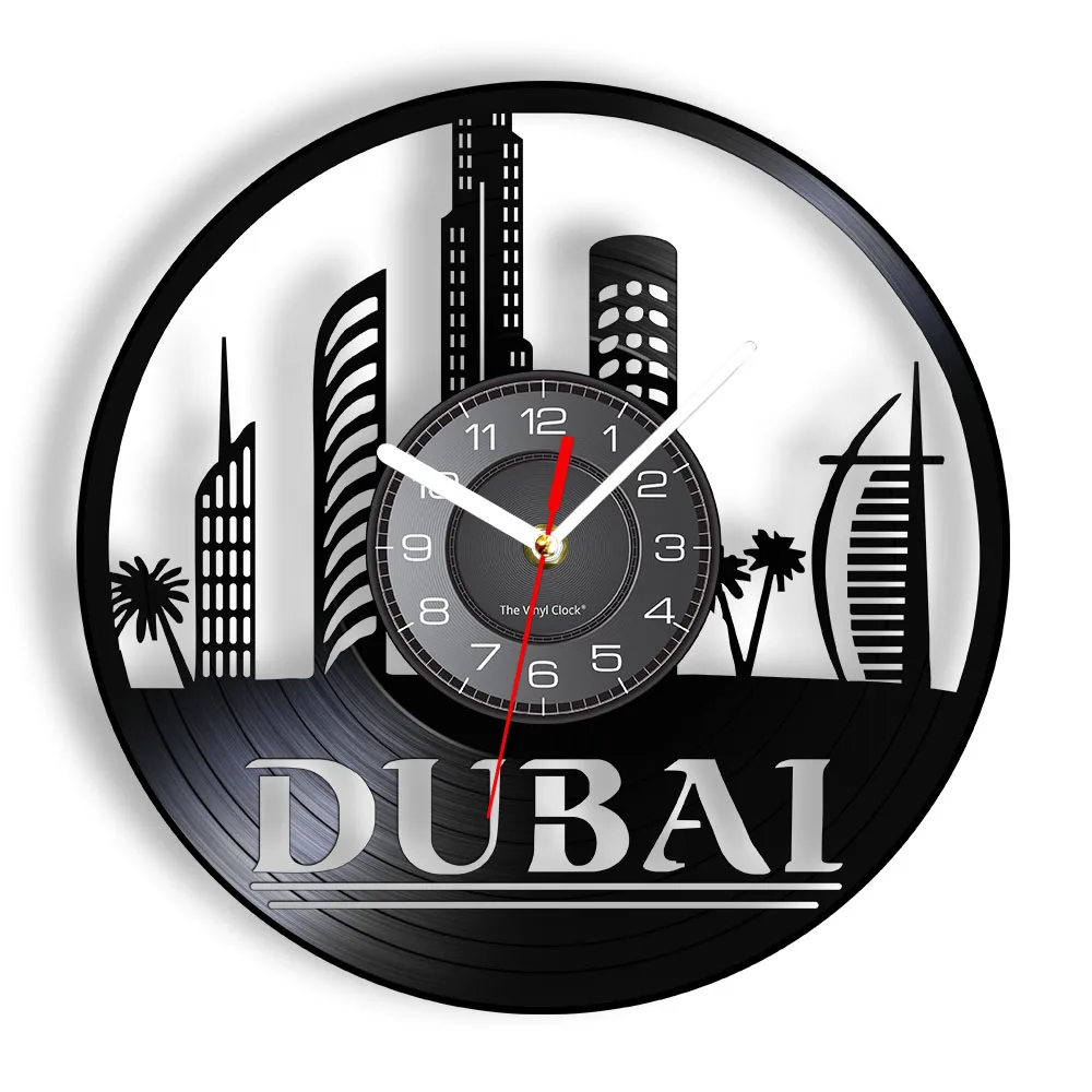 

Dubai Tower Burj Khalifa Record Clock United Arab Emirates Skyline Middle East Wall Art Vinyl Cityscape View Arabic Home Decor
