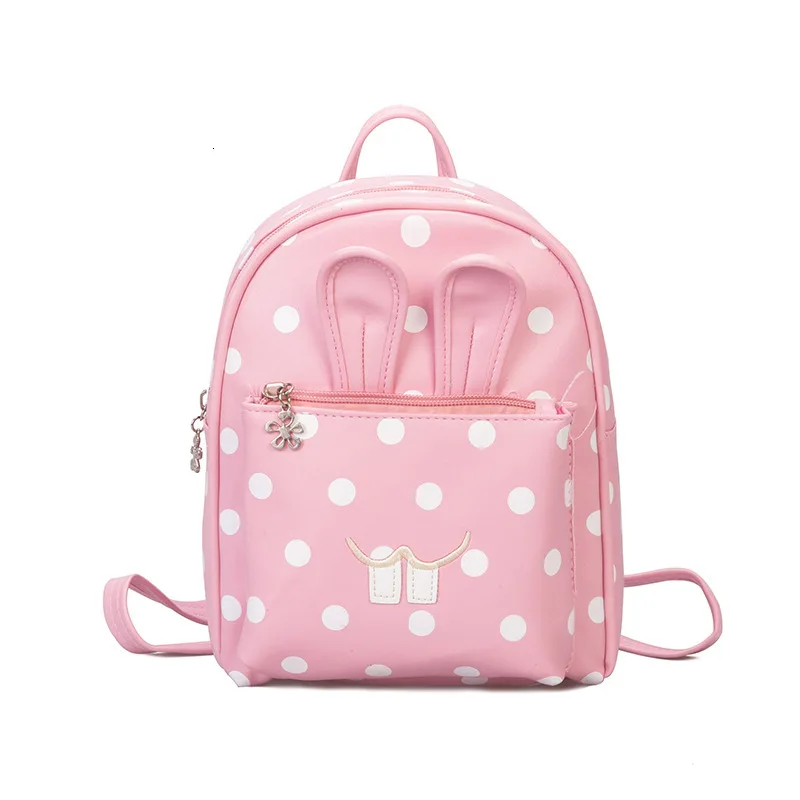Dot rabbit girl kids 3D backpack mochilas escolares infantis children school bags lovely Satchel School backpacks Baby bag