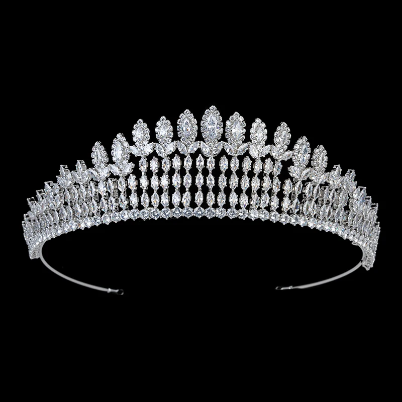 

Tiaras And Crown HADIYANA Graceful Fascinating Wedding Hair Accessories Lady Party Bridal Got Engaged Zircon BC5865 Corona