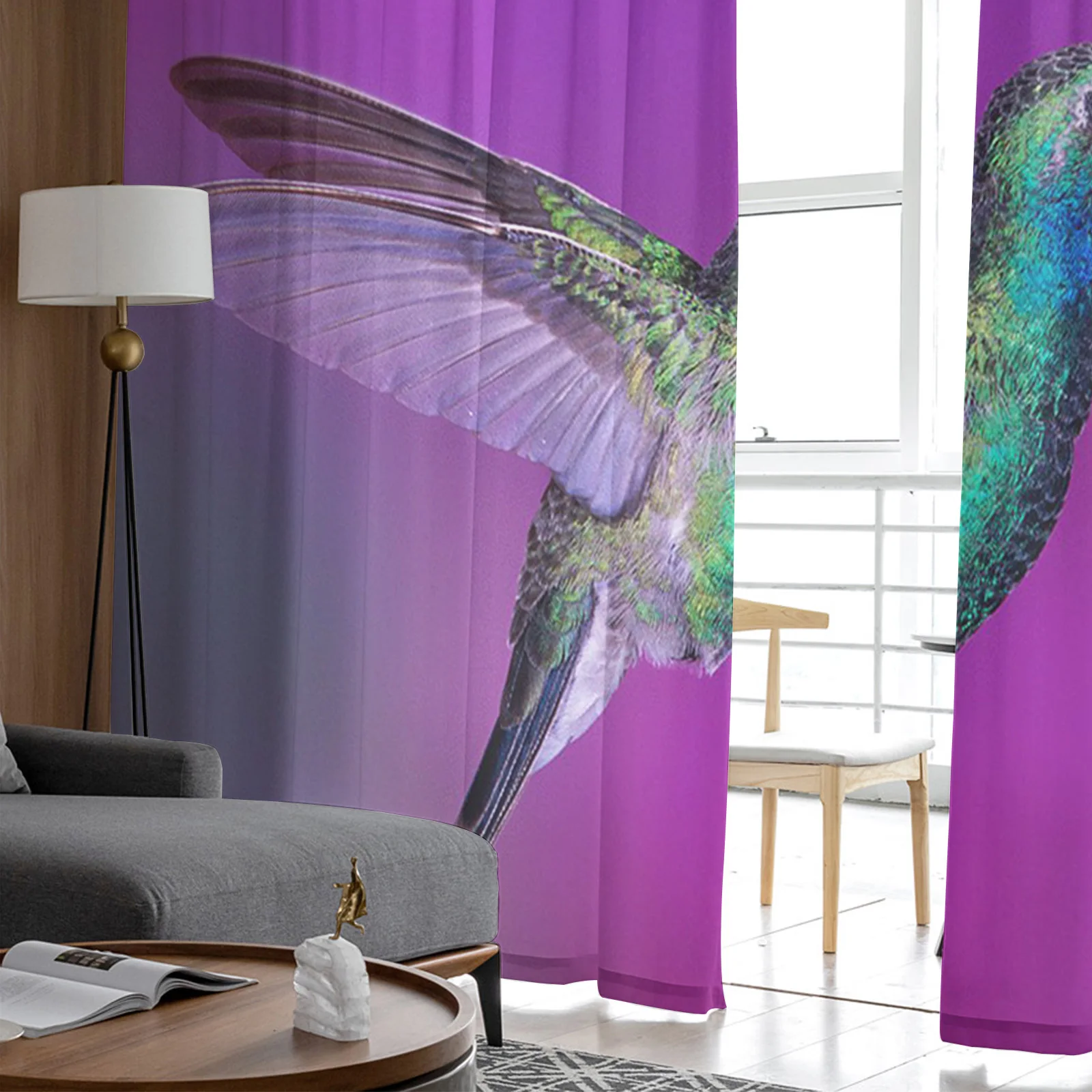 Прозрачные шторы с колибри в стиле ретро тюлевые занавески на окна для гостиной