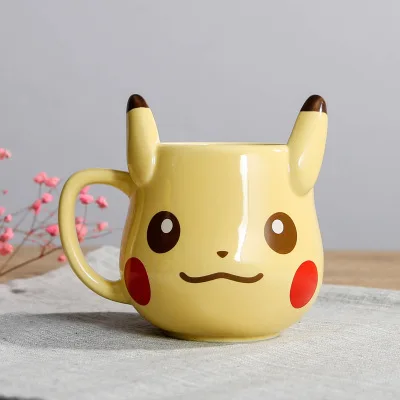 A-CUP Pikachu ceramic cup milk mugcreative cartoon water cup monster bowl dishes Pocket Monsters cutlery set Funny strange gift CL0931 - Цвет: A-CUP