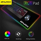 AWEI RGB коврик для мыши игровой коврик для мыши светодиодный мышь с подсветкой коврик для мыши большой размер геймер Настольный коврик компьютерная клавиатура Коврик для мыши 800*350*4