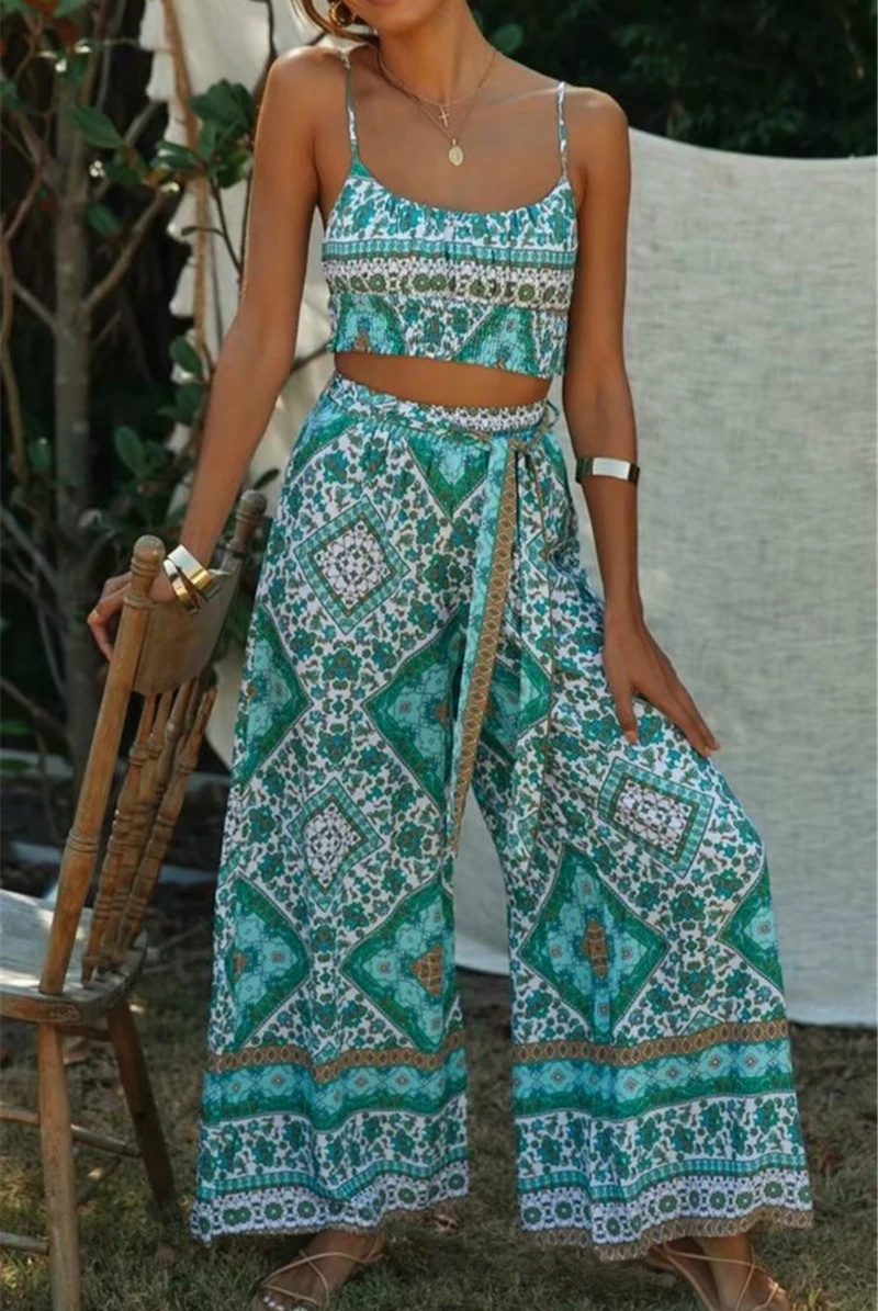 Boho Queens Женский комплект из двух предметов топ без рукавов с открытыми плечами
