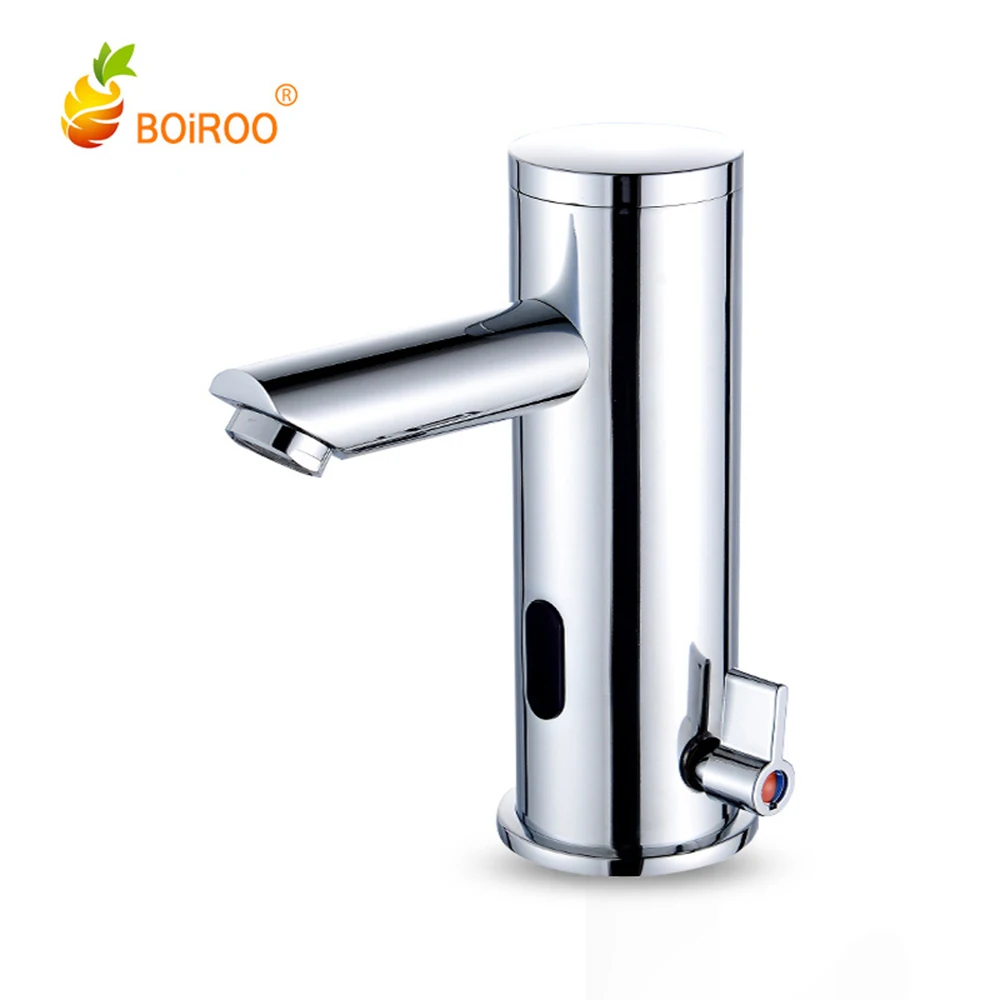 

Automatic Infrared Sensor Kitchen Basin Sink Faucet Hot Cold Mixer Tap Single Handle Deck Mount Copper Faucet