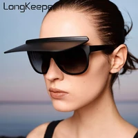 longkeeper 2021 new flip up sunglasses women men vintage brand oversized square punk sun glasses ladies driving shades oculos