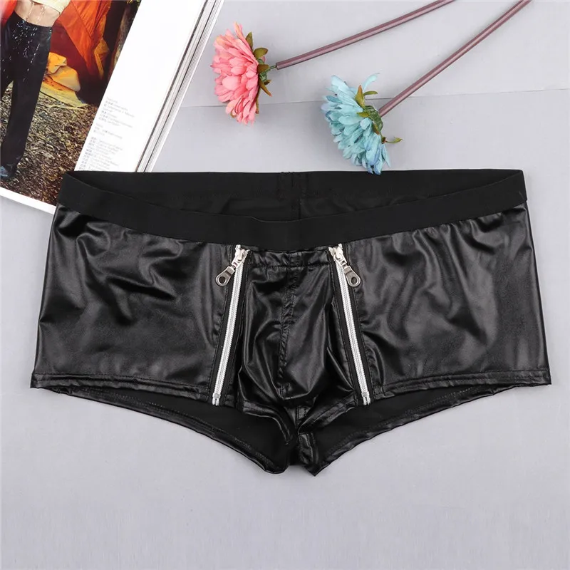 TiaoBug мужские купальники черная искусственная кожа застежка утолщенные трусы