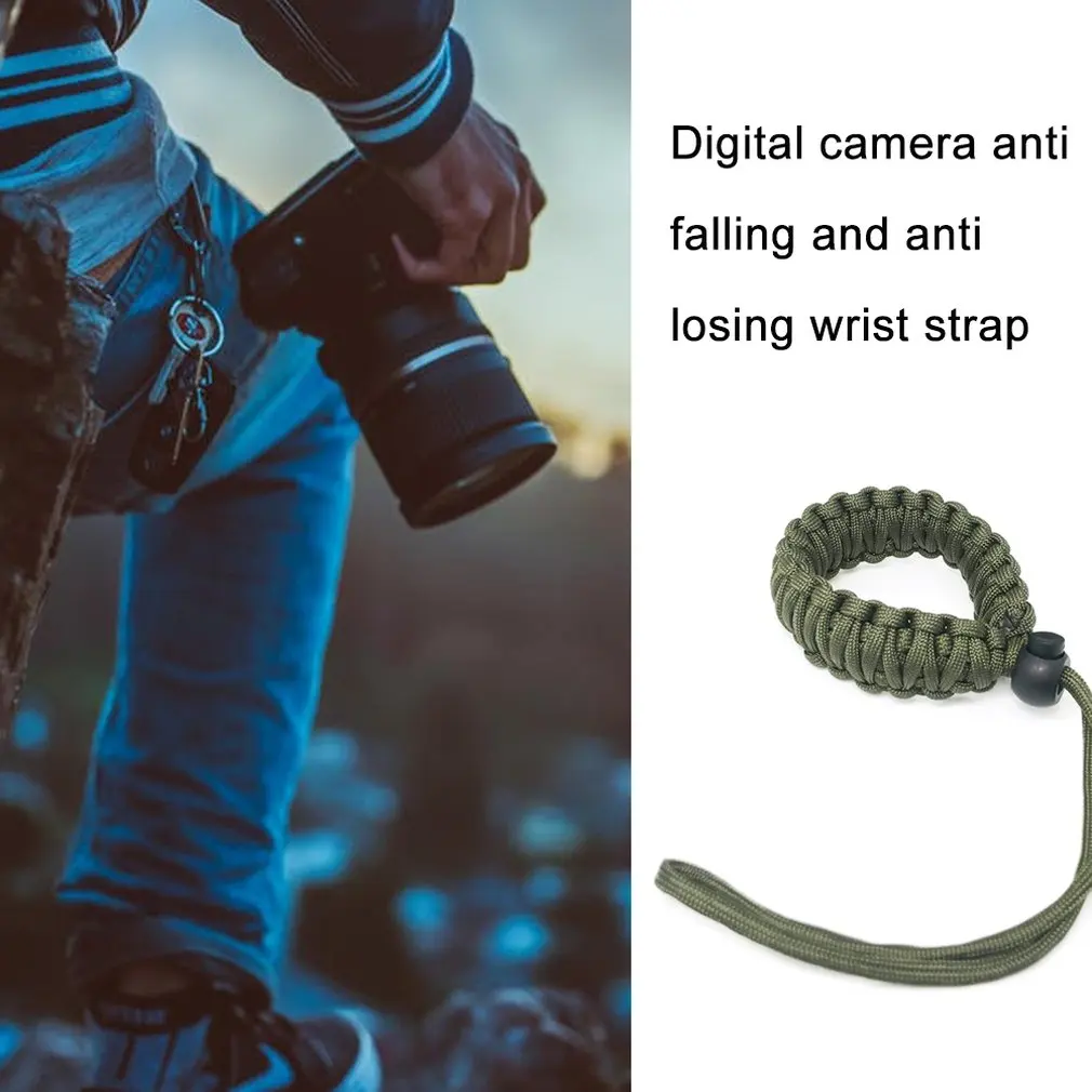 

Small Digital Camera Anti-Fall Wrist Strap Polyester Hand-Woven Wristband Outdoor Survival Rope Elastic Hand Rope 1Pcs