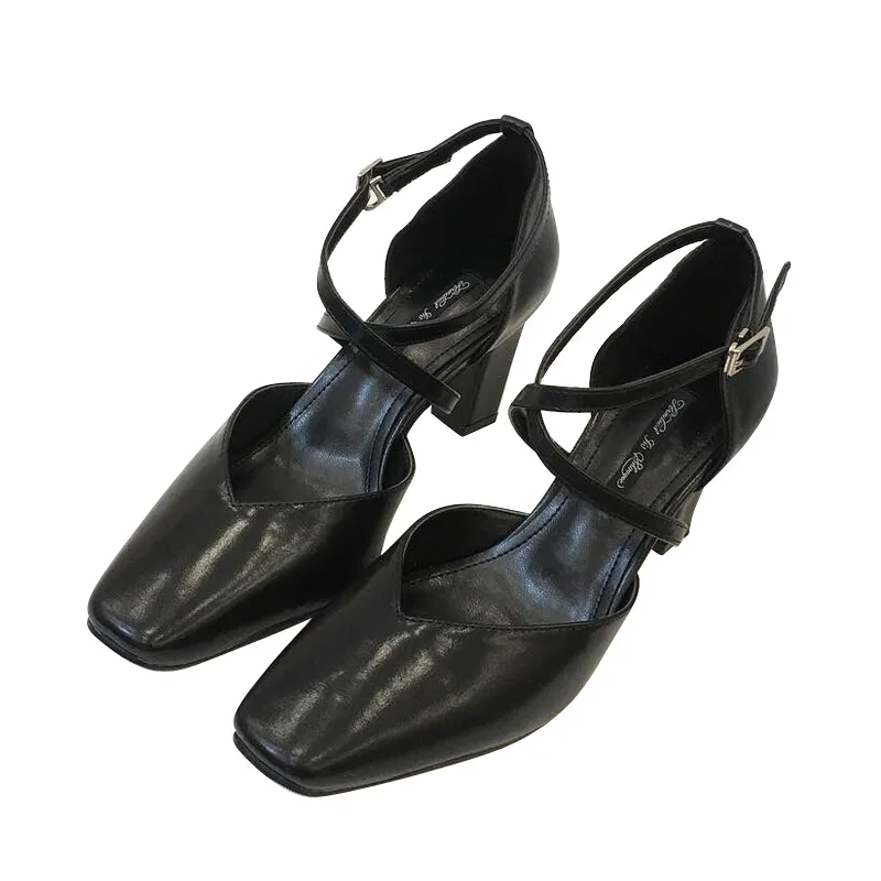 Женские туфли-лодочки обувь с перекрестной шнуровкой и пряжкой Новинка 2019 года