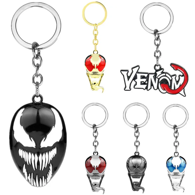 Металлический брелок с изображением супергероя из фильма Веном длинный унисекс