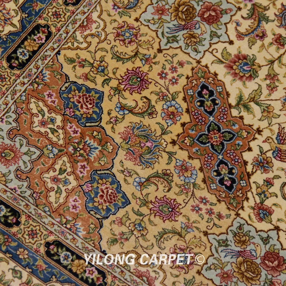 Yilong 6 'x 9' персидский шелковый ковер ручной работы традиционный дизайн