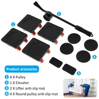 new furniture mover tool set transport lifter heavy stuff moving 4 wheeled mover roller with wheel bar moving device tool 8