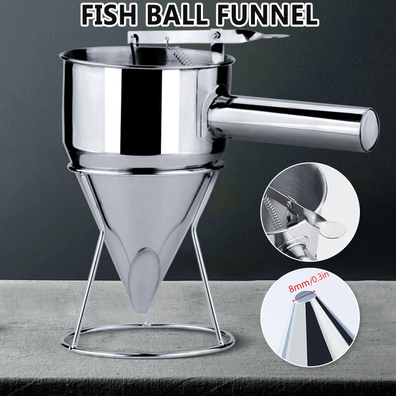 

Funnel Rack Anti Rust Stainless Steel Fish Ball Making Home Kitchen Tools uacr