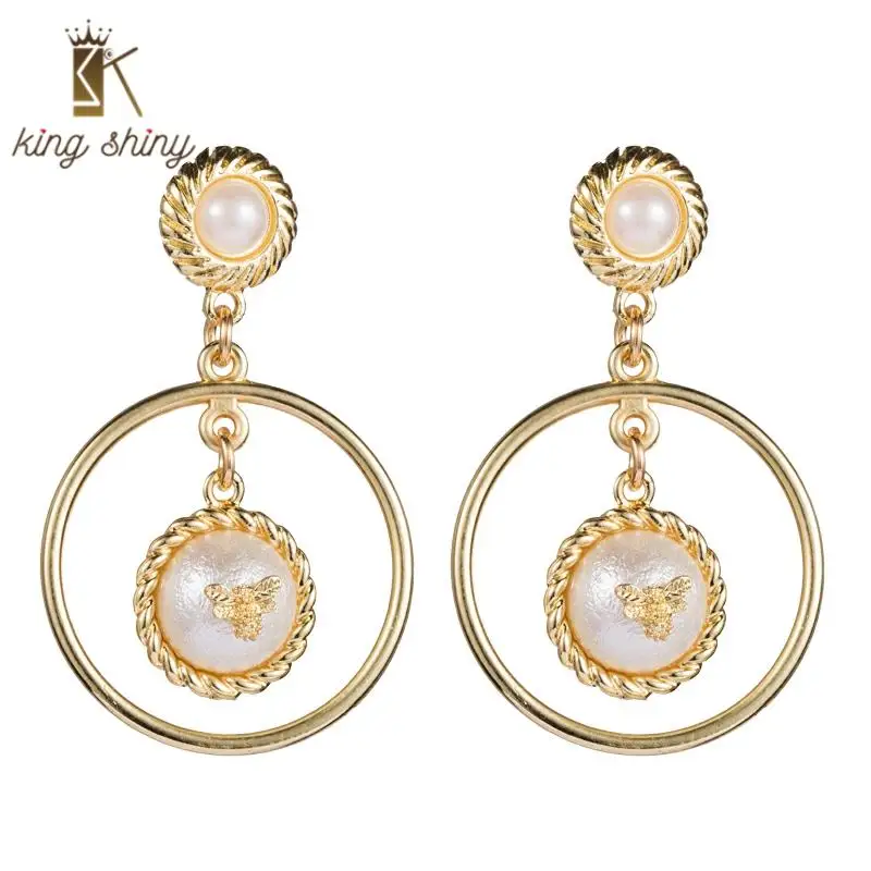 

2020 Za Brand New Design Statement Earrings for Woman High Class Mullti Layers Geometric Big Round Butterfly Pearls Drop Earring