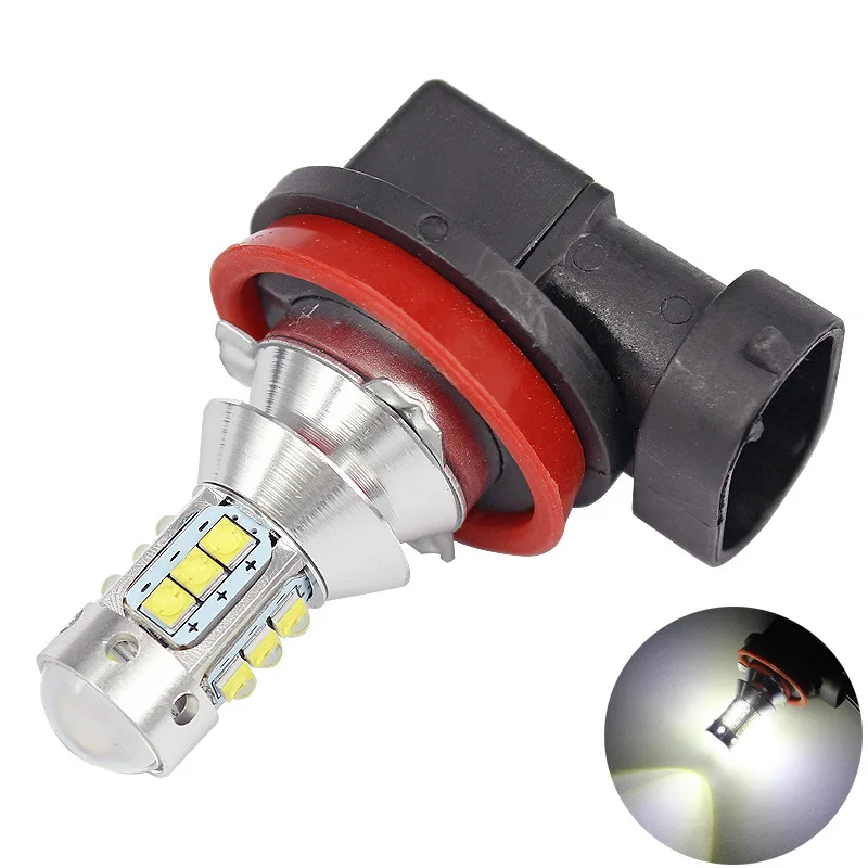 

2PCS High Power H8 H11 XBD 16SMD 80W LED Bulbs Extremely Bright for Fog Lights 9V-30V
