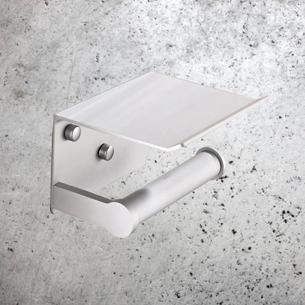 

Space Aluminum Bathroom Paper Phone Holder with Shelf Bathroom Mobile Phones Towel Rack Holder Tissue Boxes