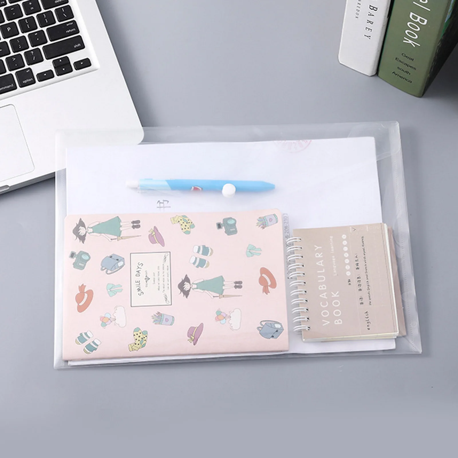 40pcs Document Paper File Folder Documents Storage Pouches Organizers with Button for Home Office School A4 Size 1.8cm Thickness |