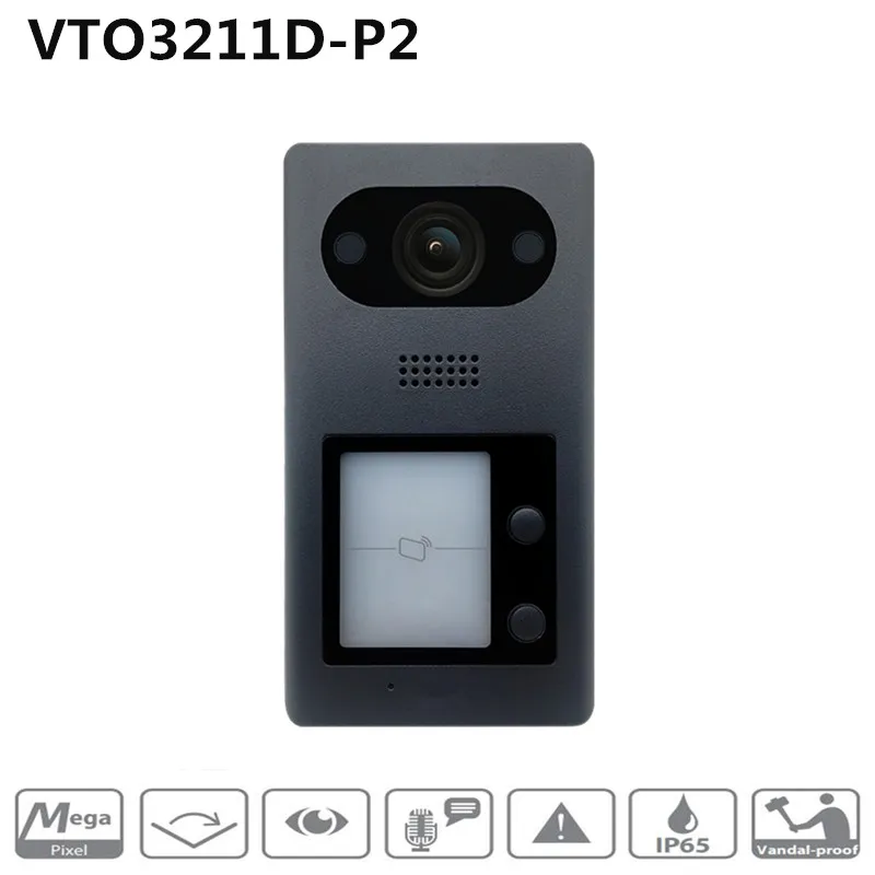 Dahua Оригинальная версия VTO3211D-P2 PoE(802.3af) IP металлическая вилла наружная станция видеодомофон