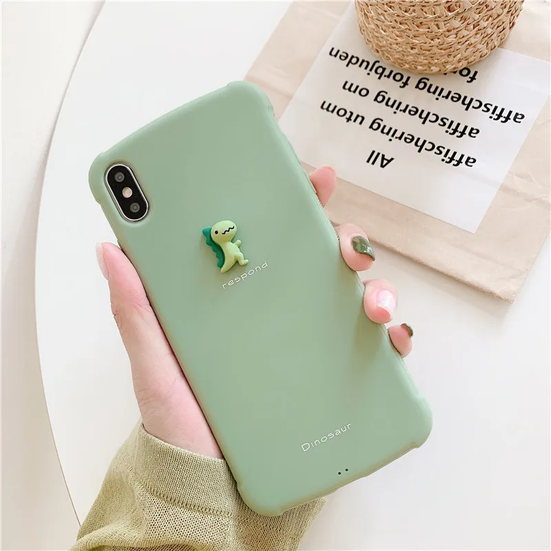 Kuutti Cute Brief Protective Silicone Dinosaur Phone Case for iPhone 6 6s 7 8 Plus X XR XS Max Covers iphone x case |