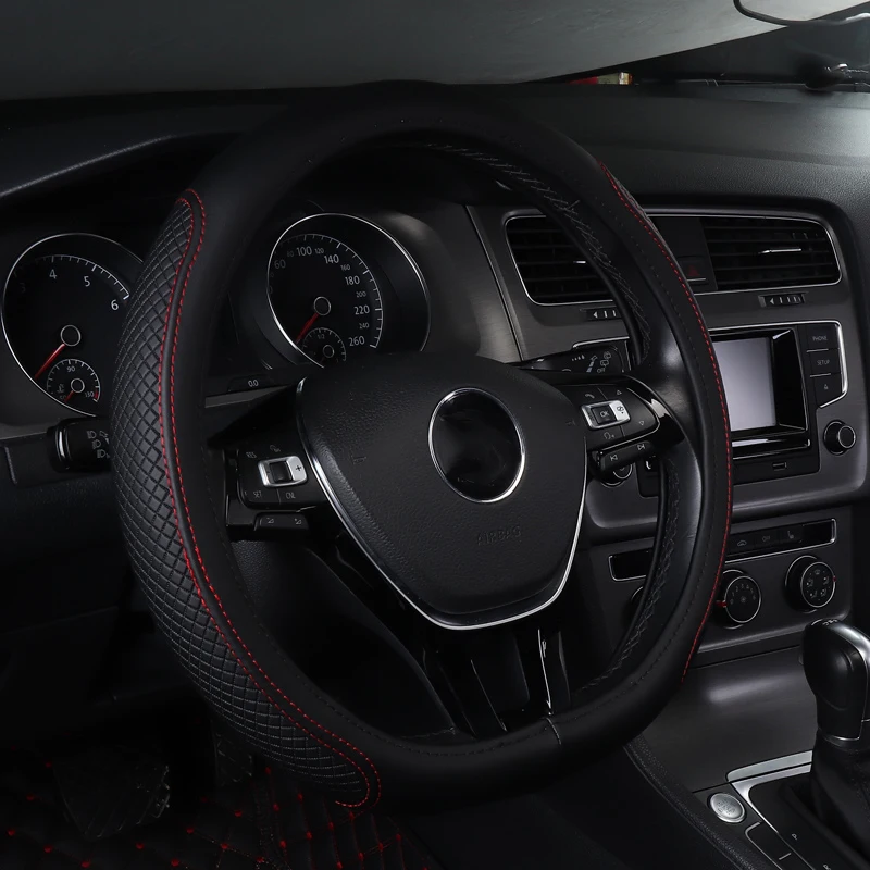 Чехол рулевого колеса автомобиля Нескользящие аксессуары из натуральной кожи